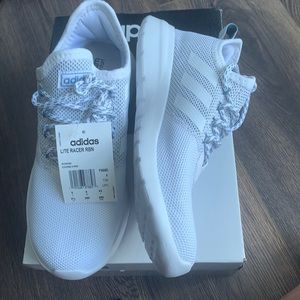 BNIB adidas lite race white shoes